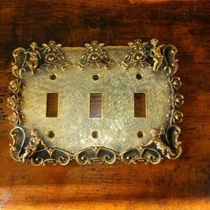 Vintage Florenta Triple Light Switch Plate